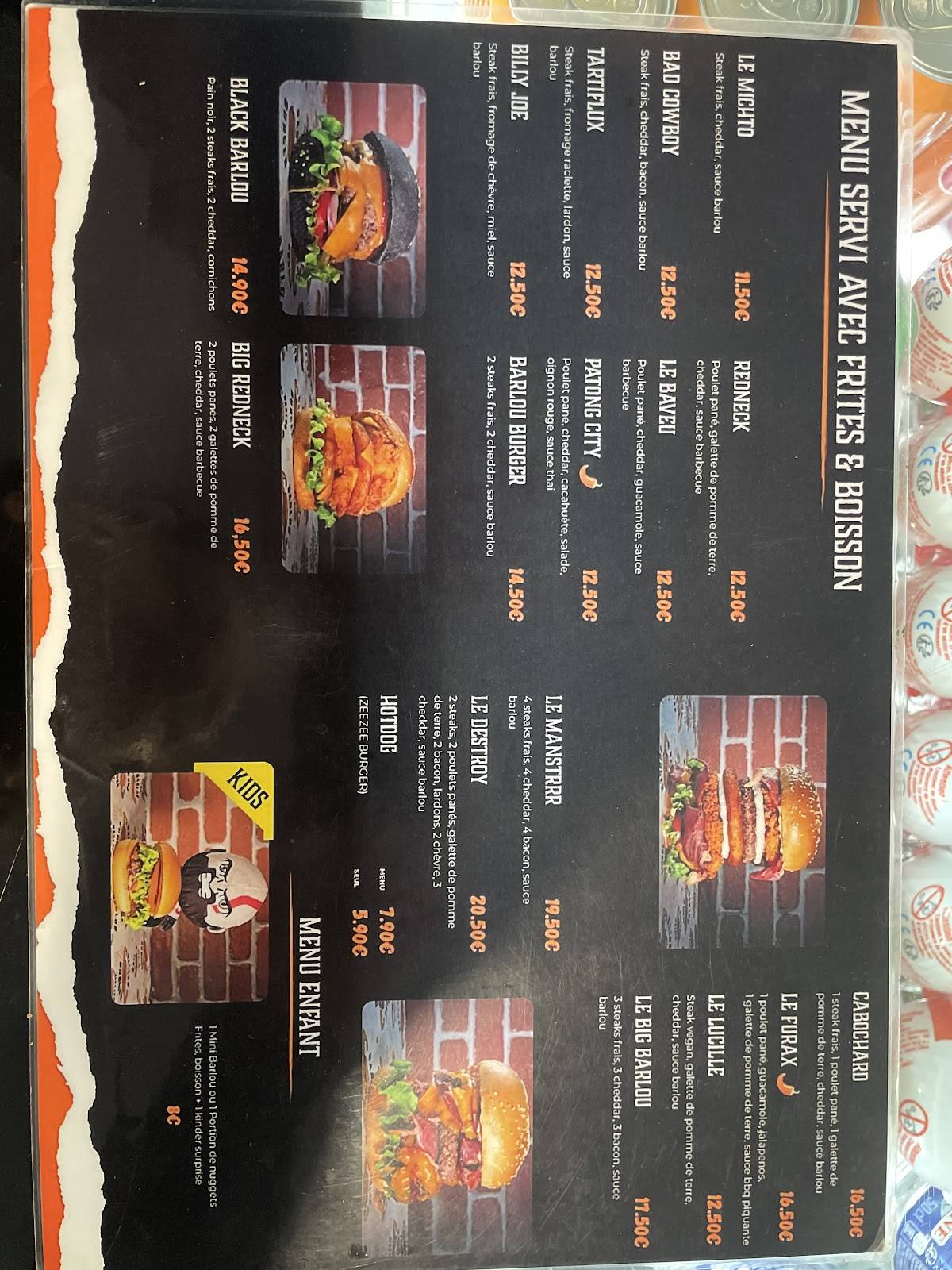 Barlou Burger меню