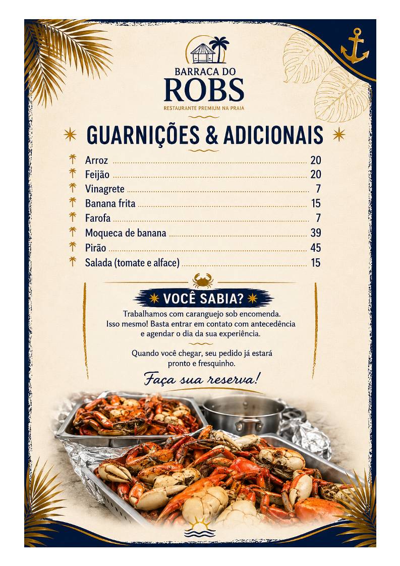 Barraca do Robs меню