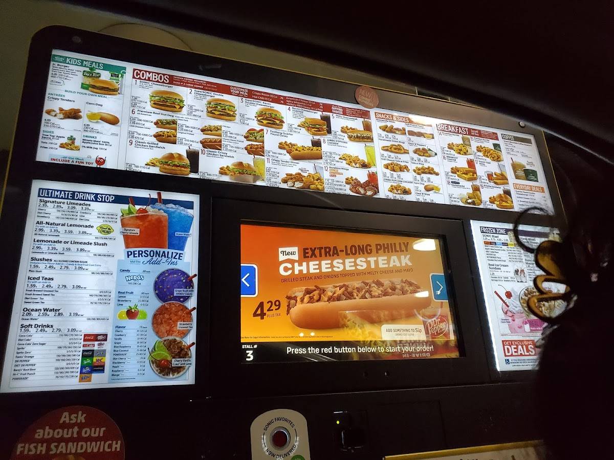 Sonic Drive-In меню