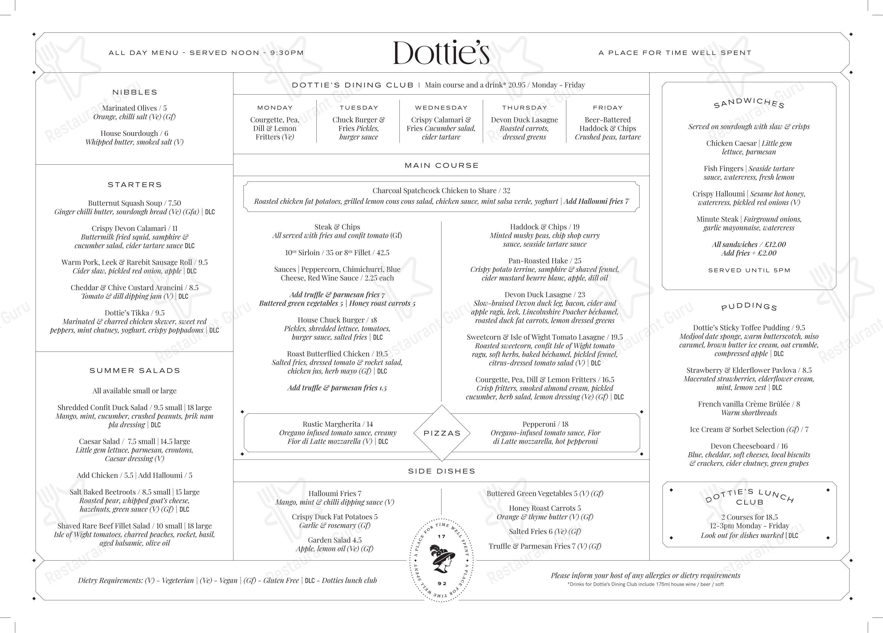 菜单 паба и бара Becketts Rooftop Bar в Эксетере