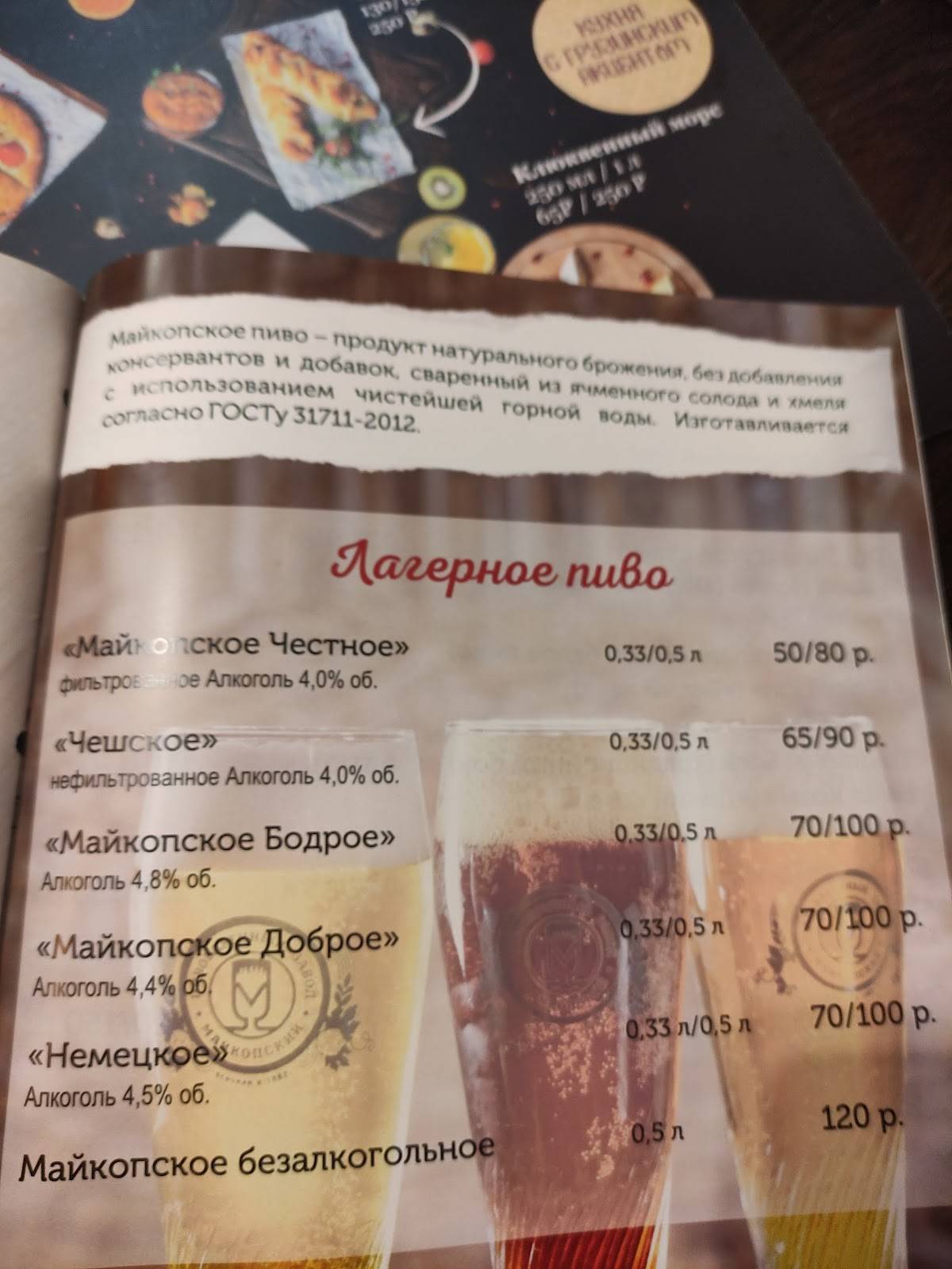 Beer Pub 1882 меню