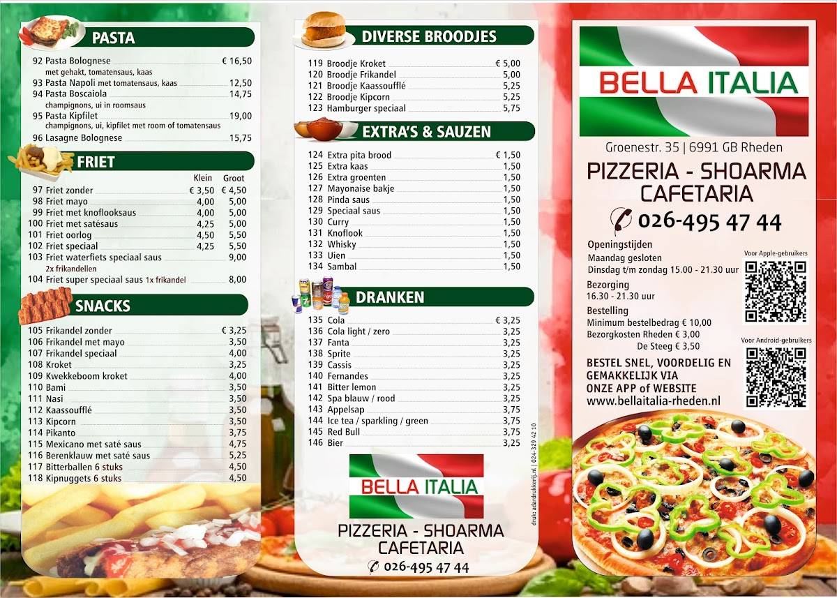 Bella Italia меню