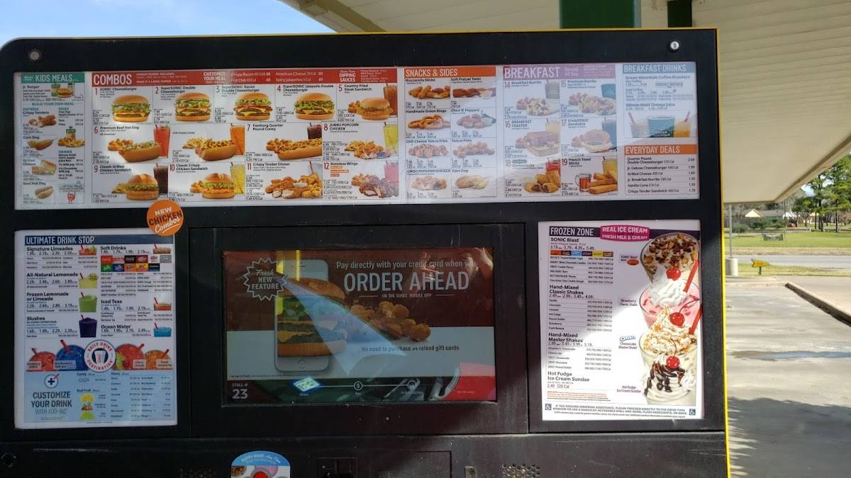 Sonic Drive-In меню