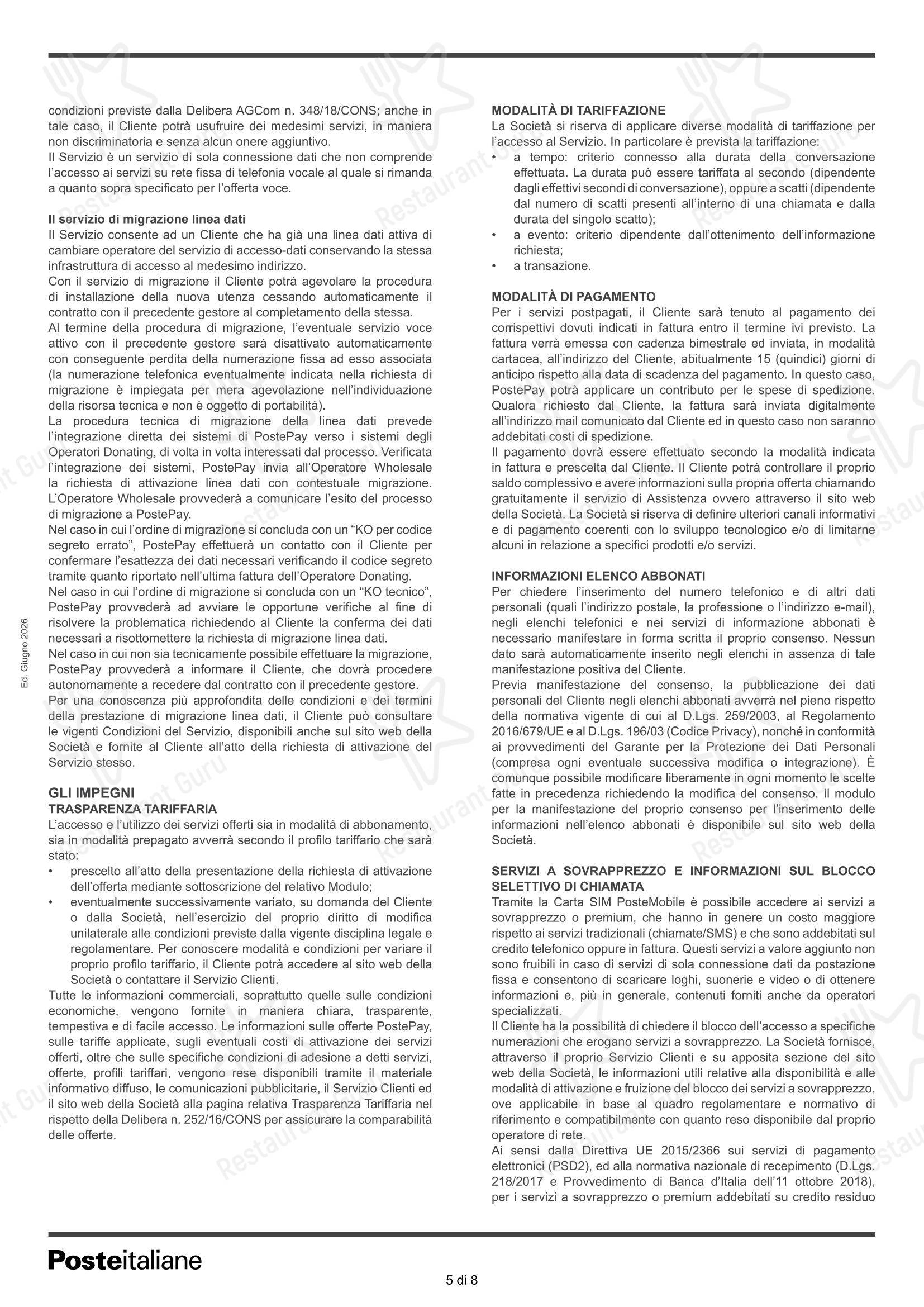 Меню пиццерии Bibikiu - Меню