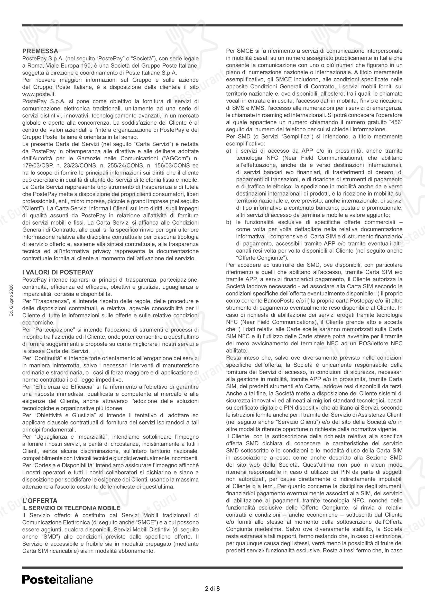 Меню пиццерии Bibikiu - Меню