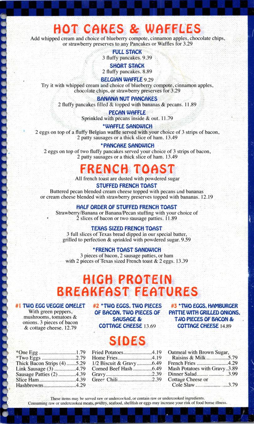 Billie's Cafe & Grill меню