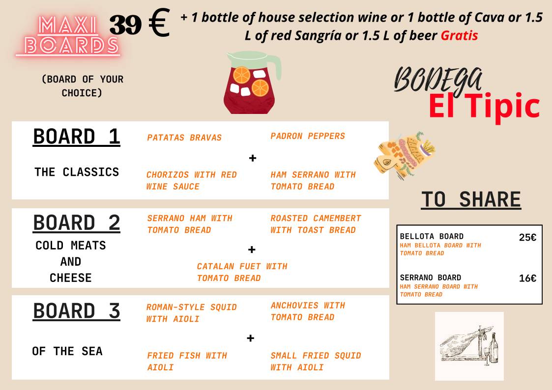 Bodega El Típic меню