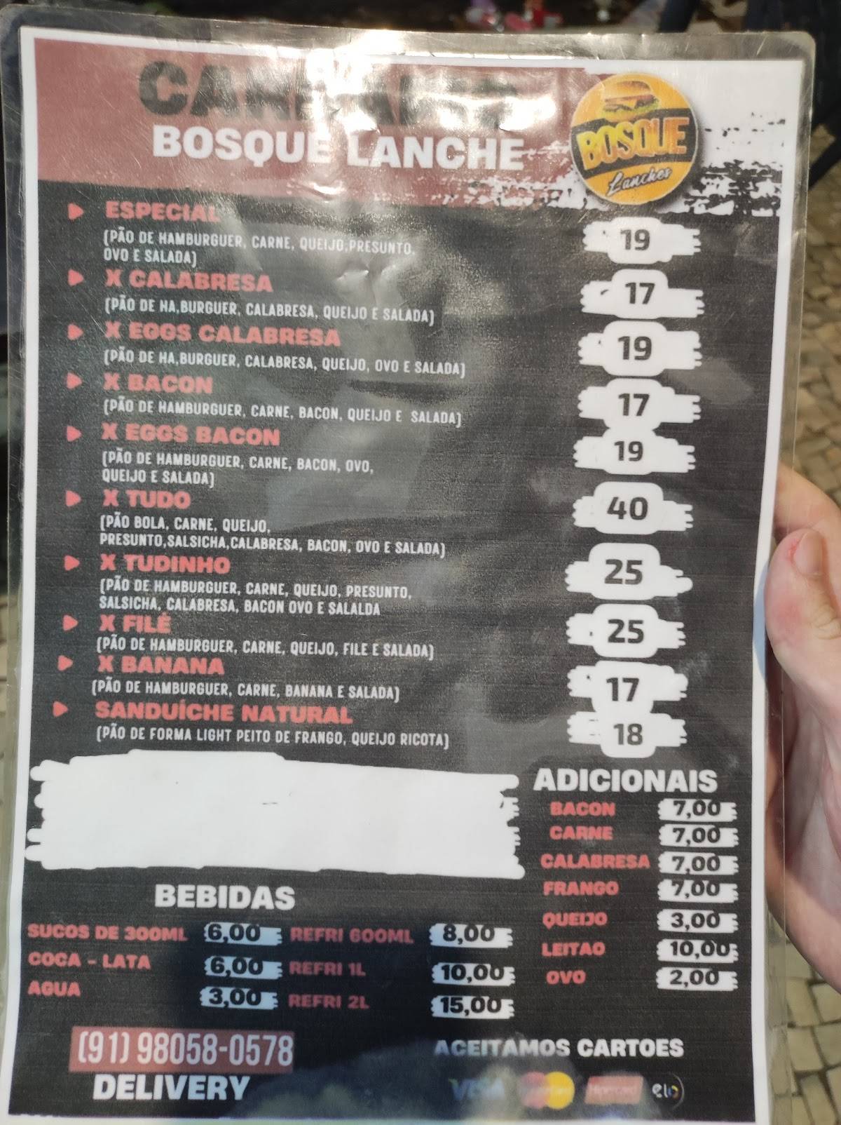 Bosque Lanches меню