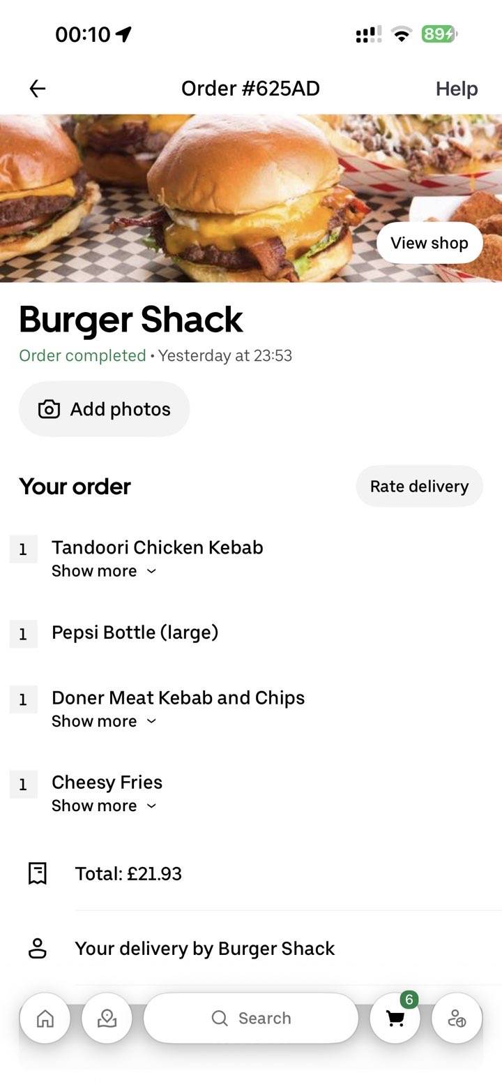 Burgershack меню