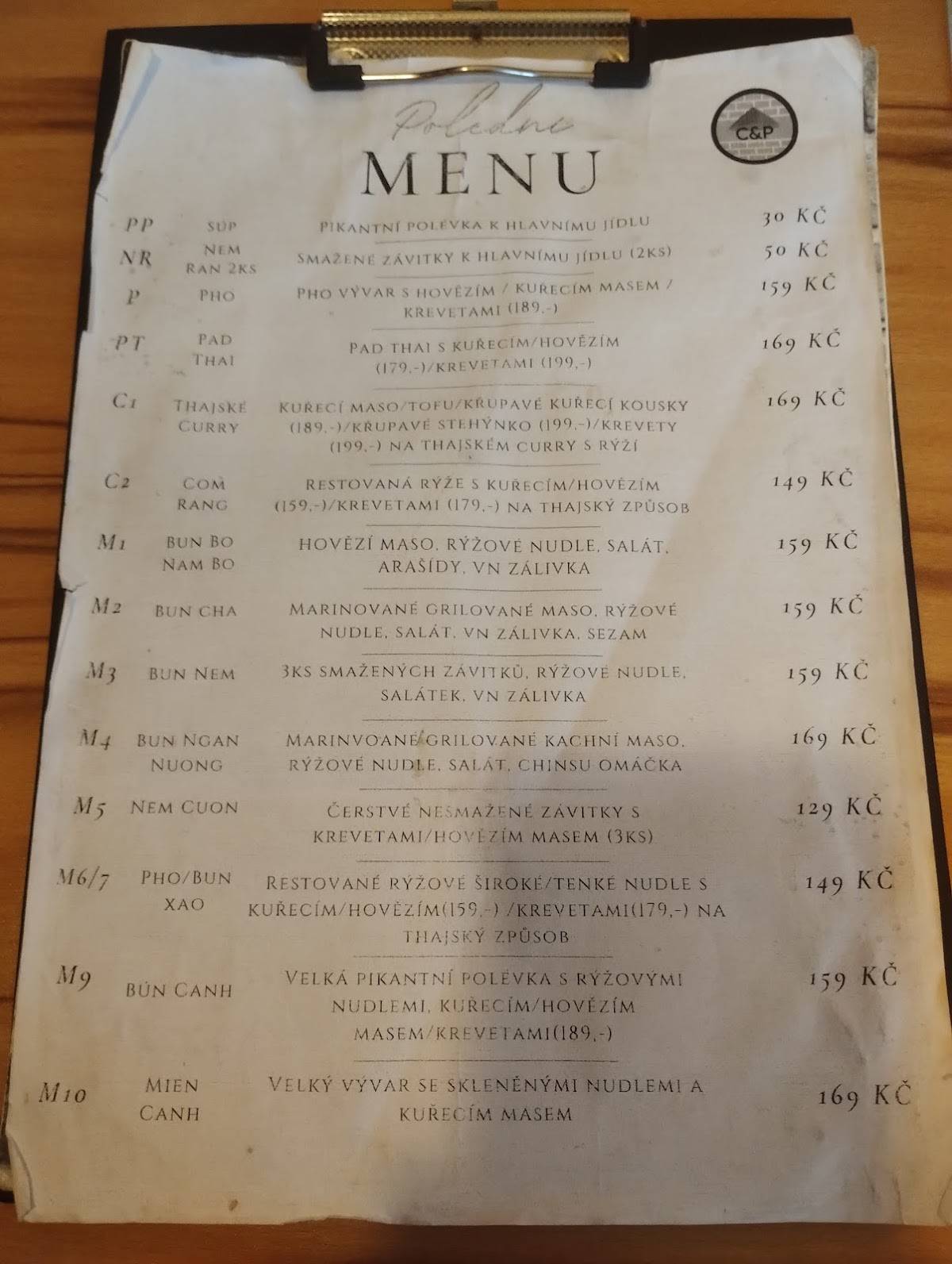 C&P Restaurace меню