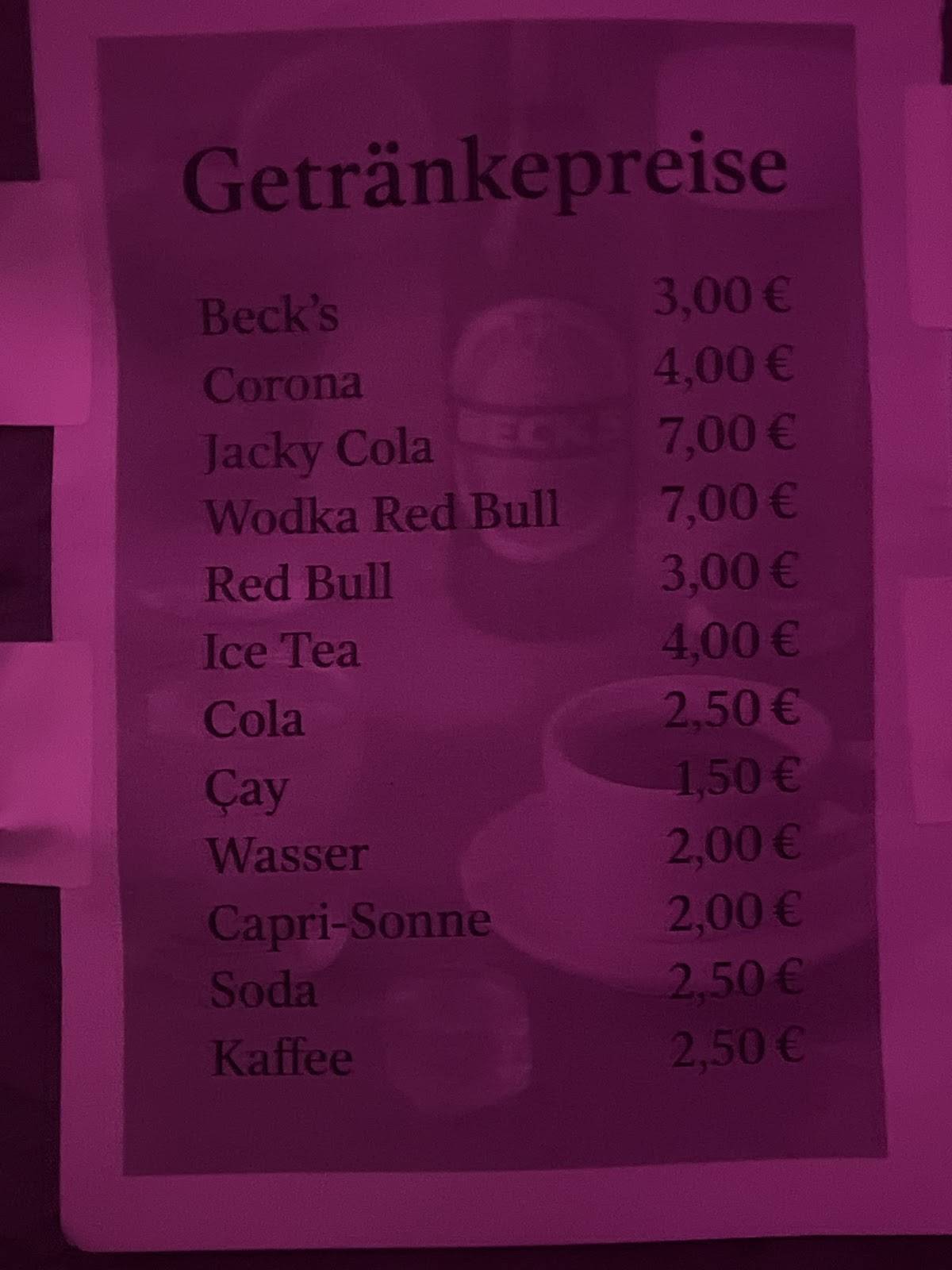 Café Bar 24 меню