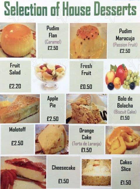 Madeira Cafe меню