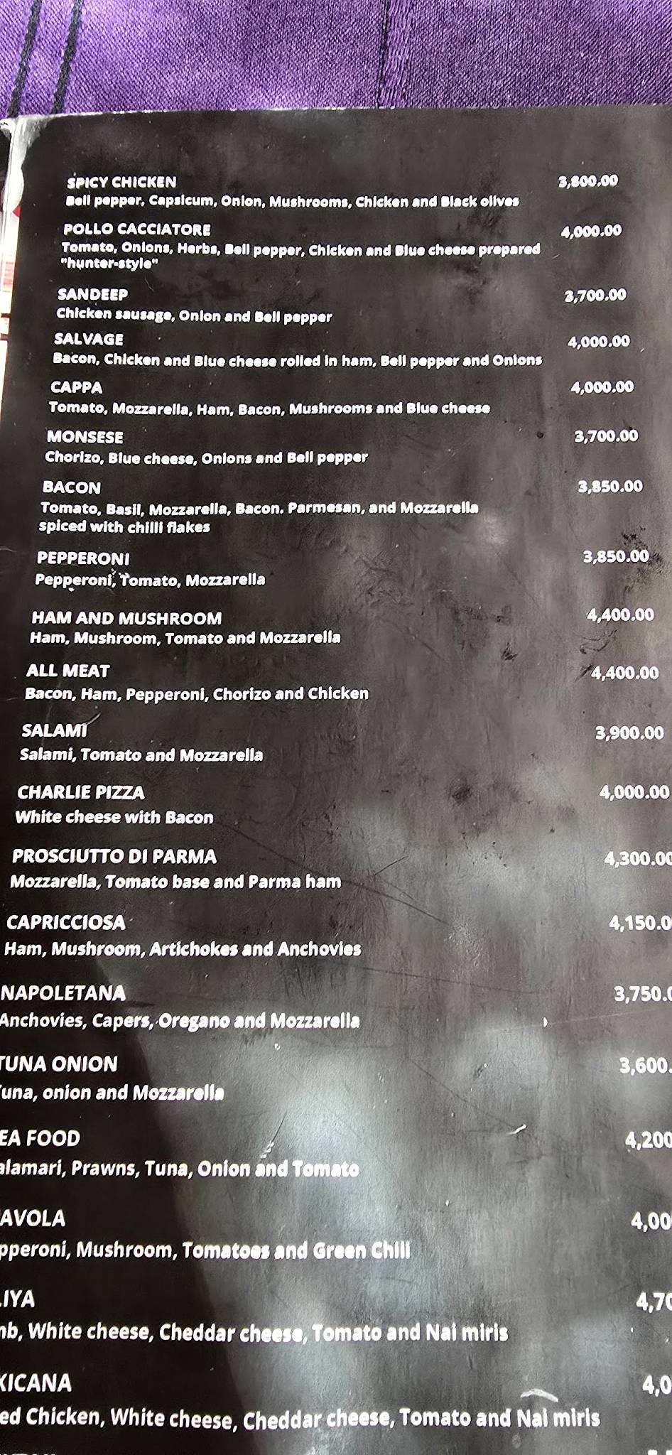 Cafe Rafaella меню