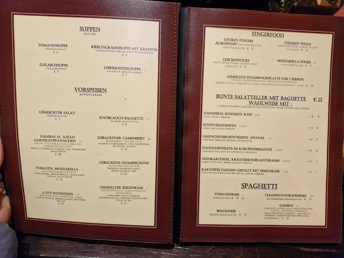 Restaurant Café Rosenberger меню