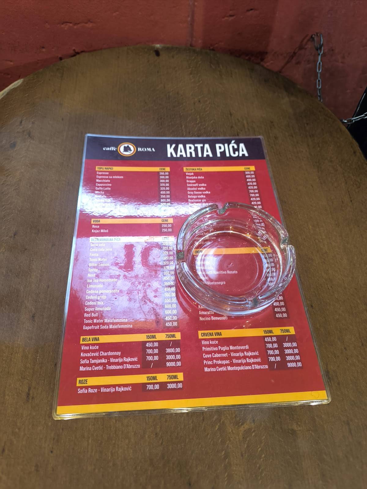 Roma меню