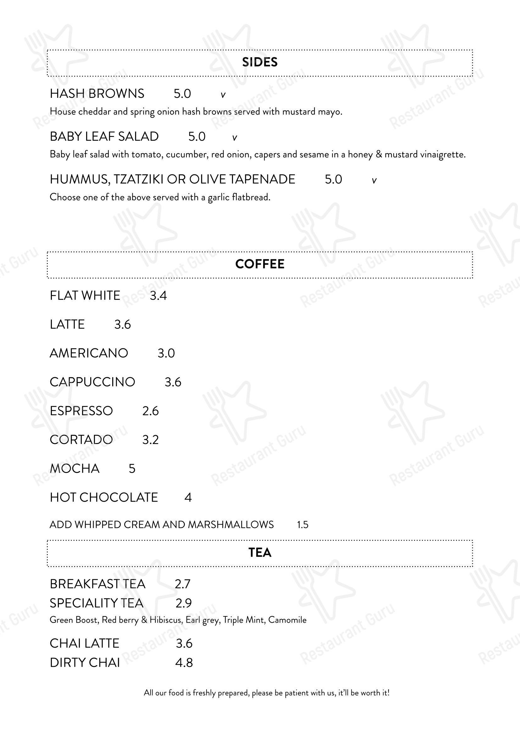 Меню кафе Cafe Root - Меню напитков