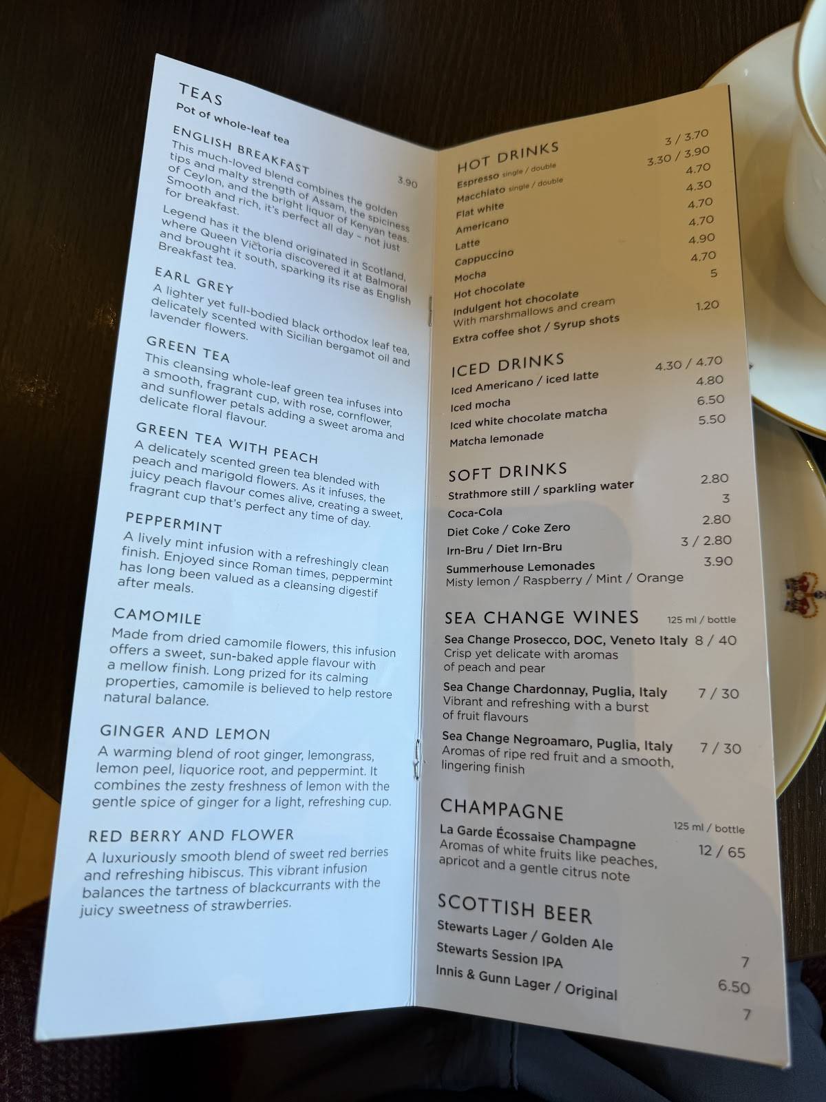 The Tea Rooms At Edinburgh Castle меню