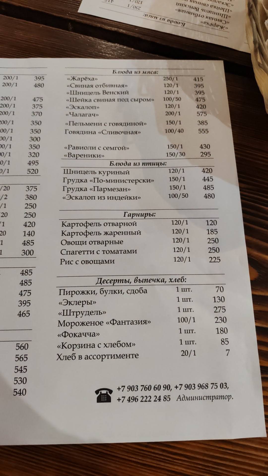 Трактир на Торговой меню