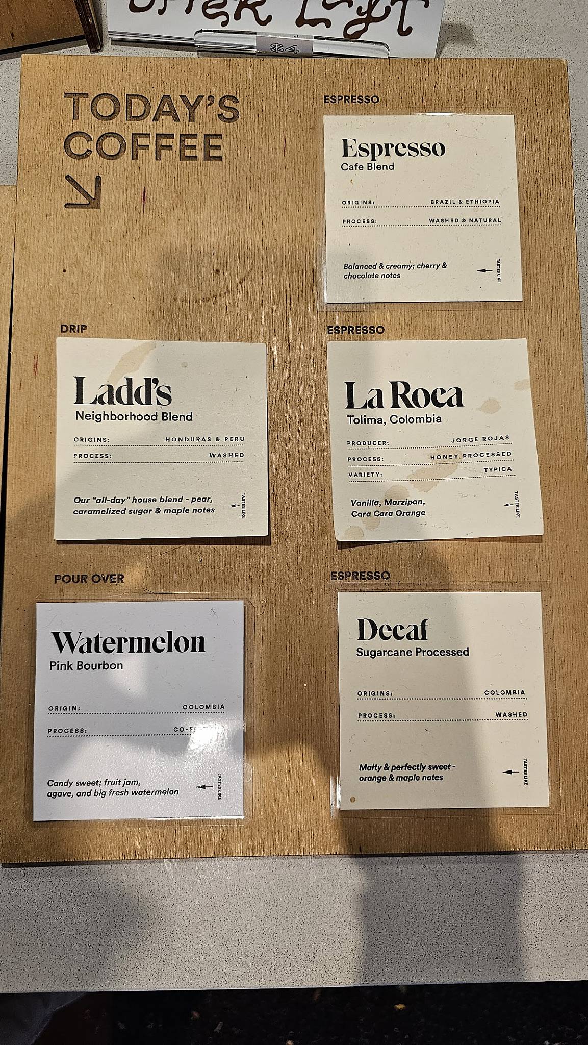 Upper Left Roasters меню