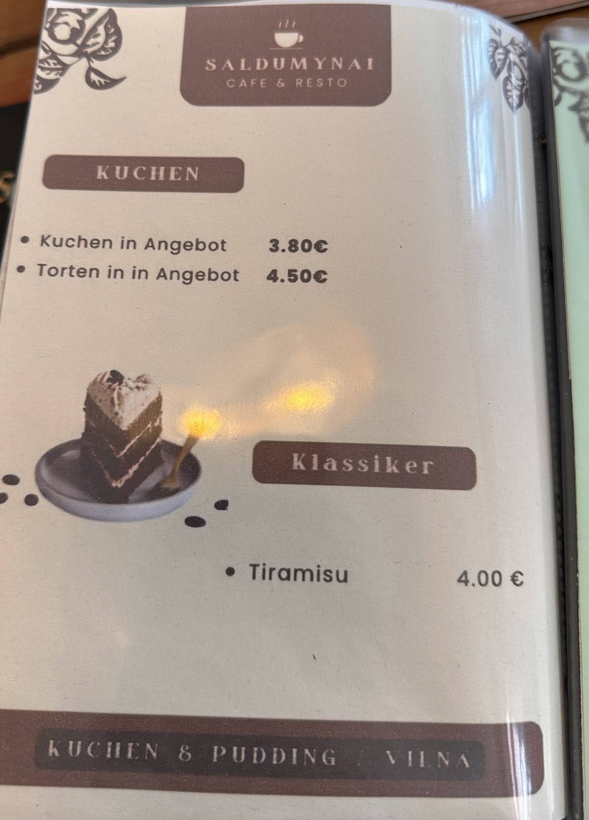 Café Vilna меню