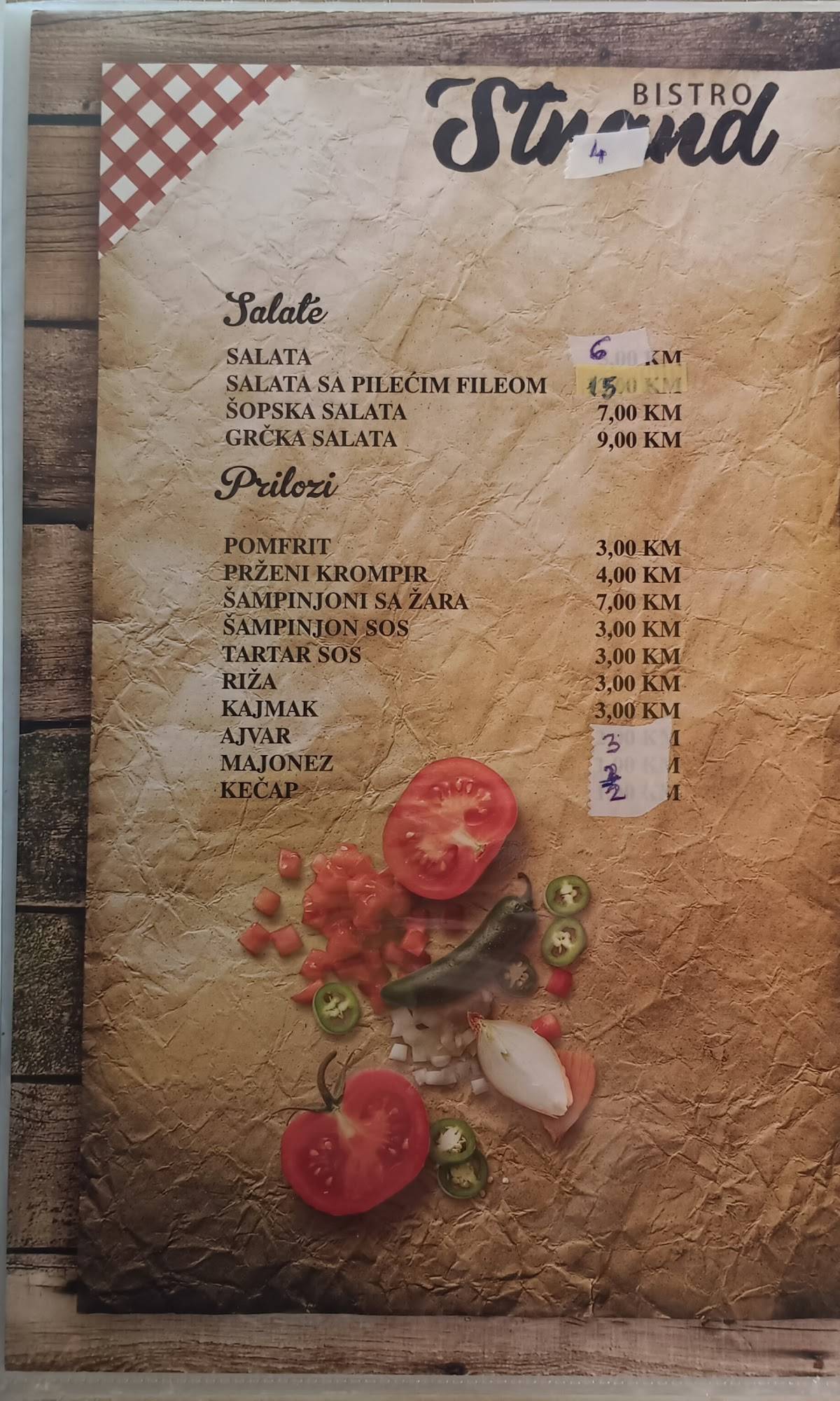 Caffe Strand меню