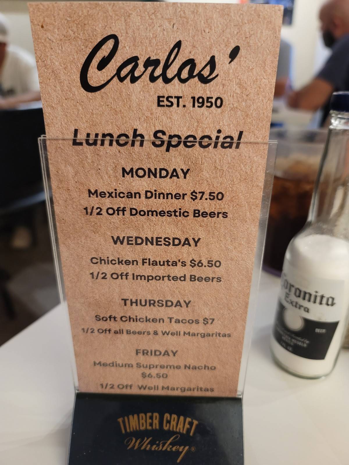 Carlos' меню