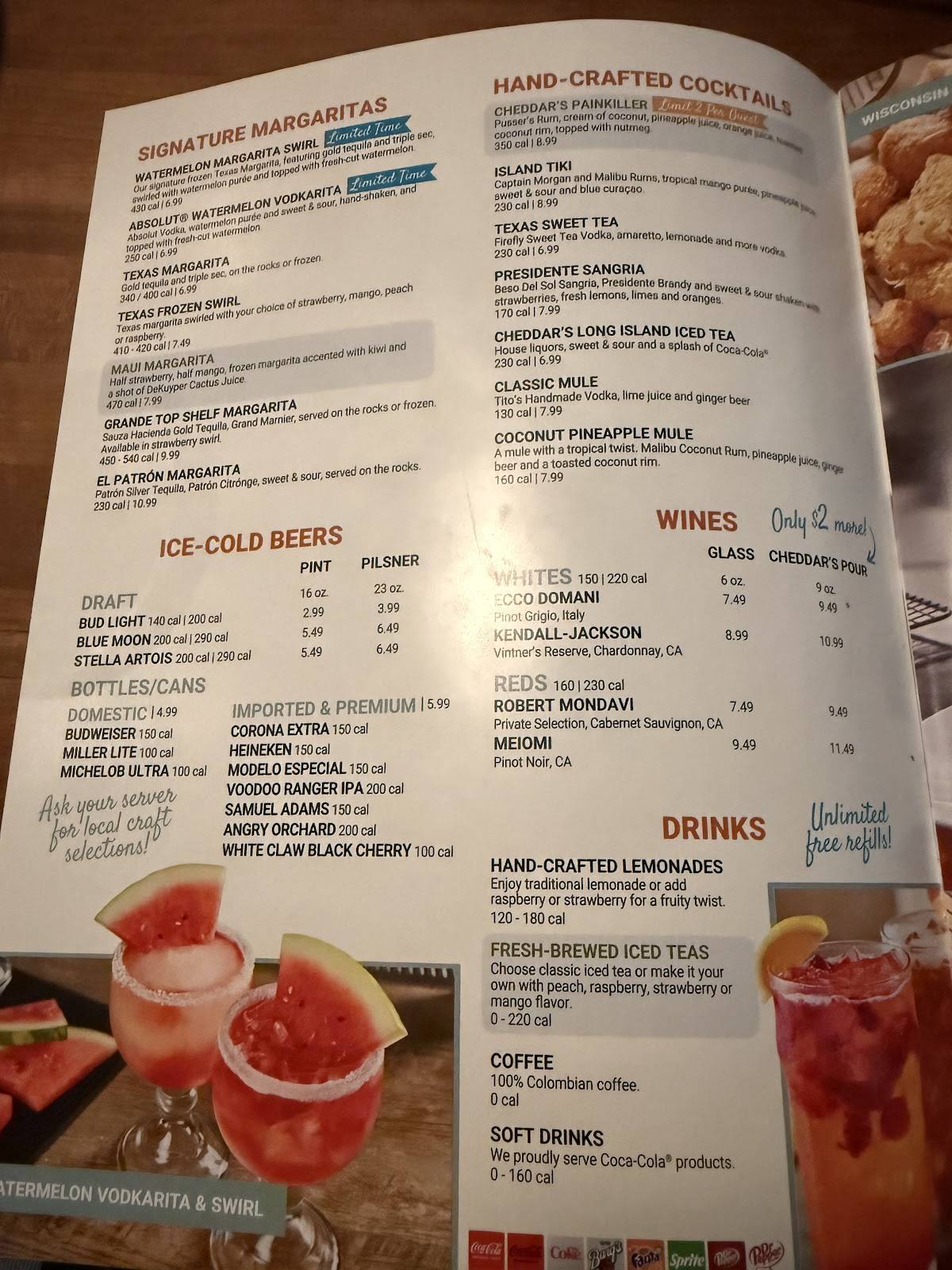 Cheddar's Scratch Kitchen меню