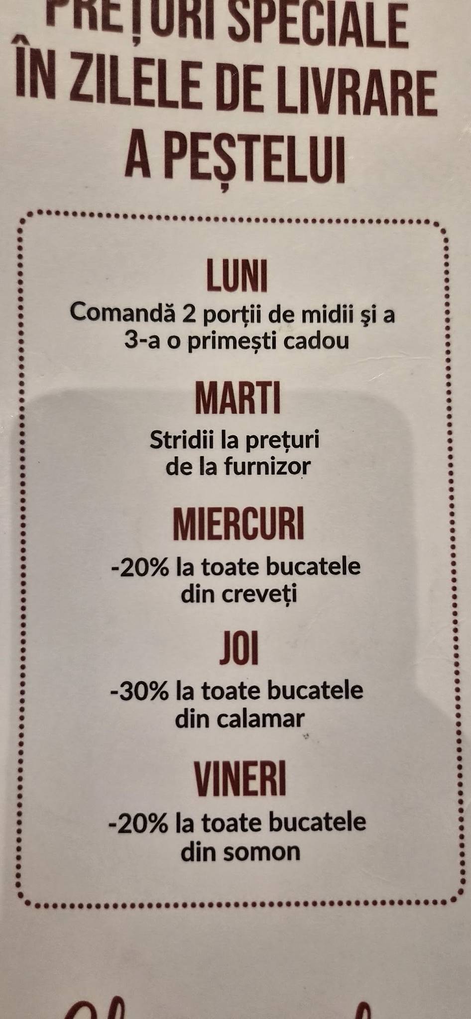 Chernomorka меню