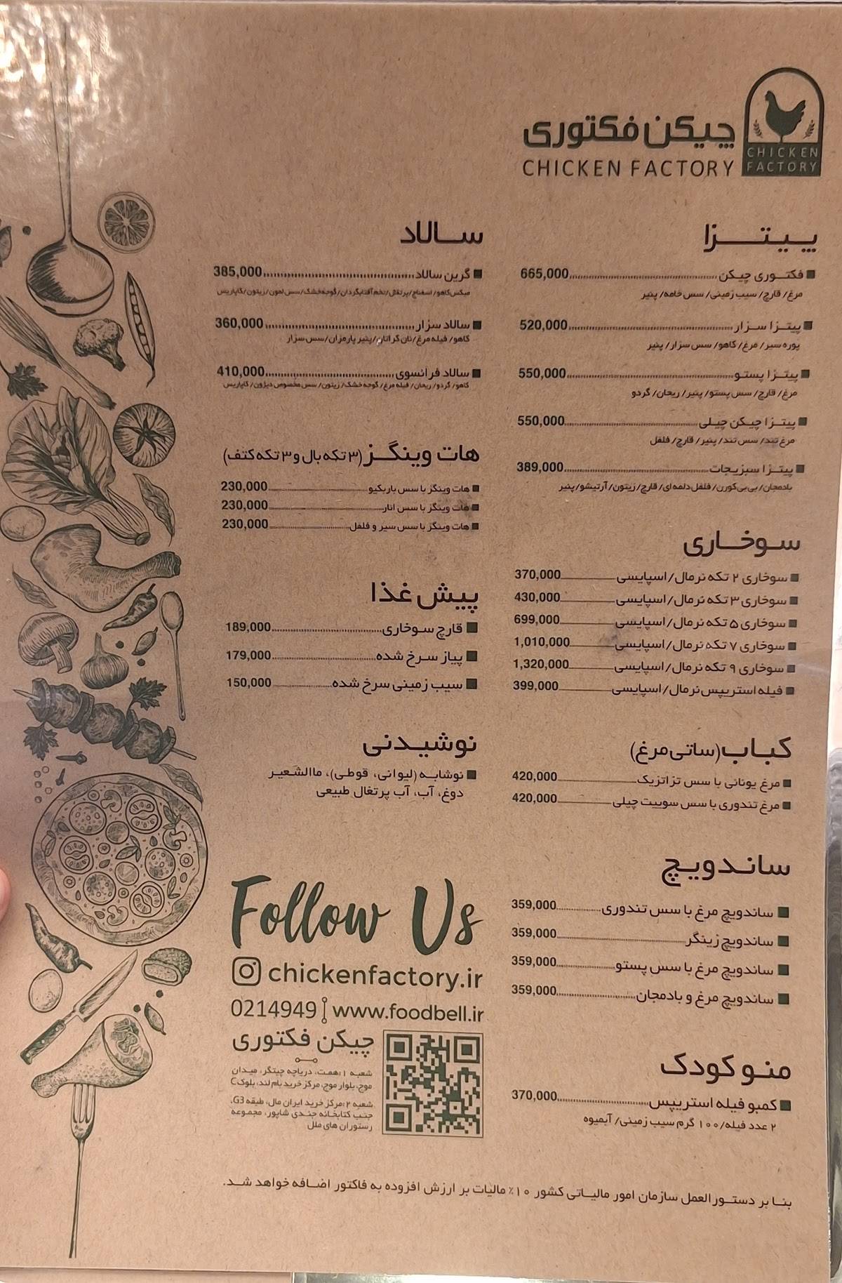 Chicken Factory меню