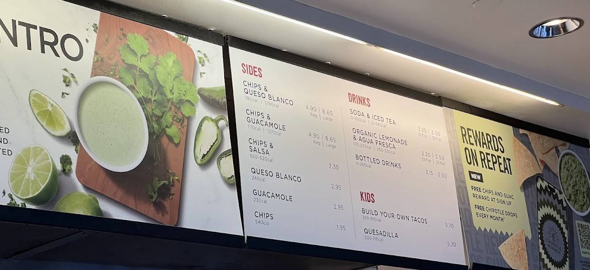 Chipotle Mexican Grill меню