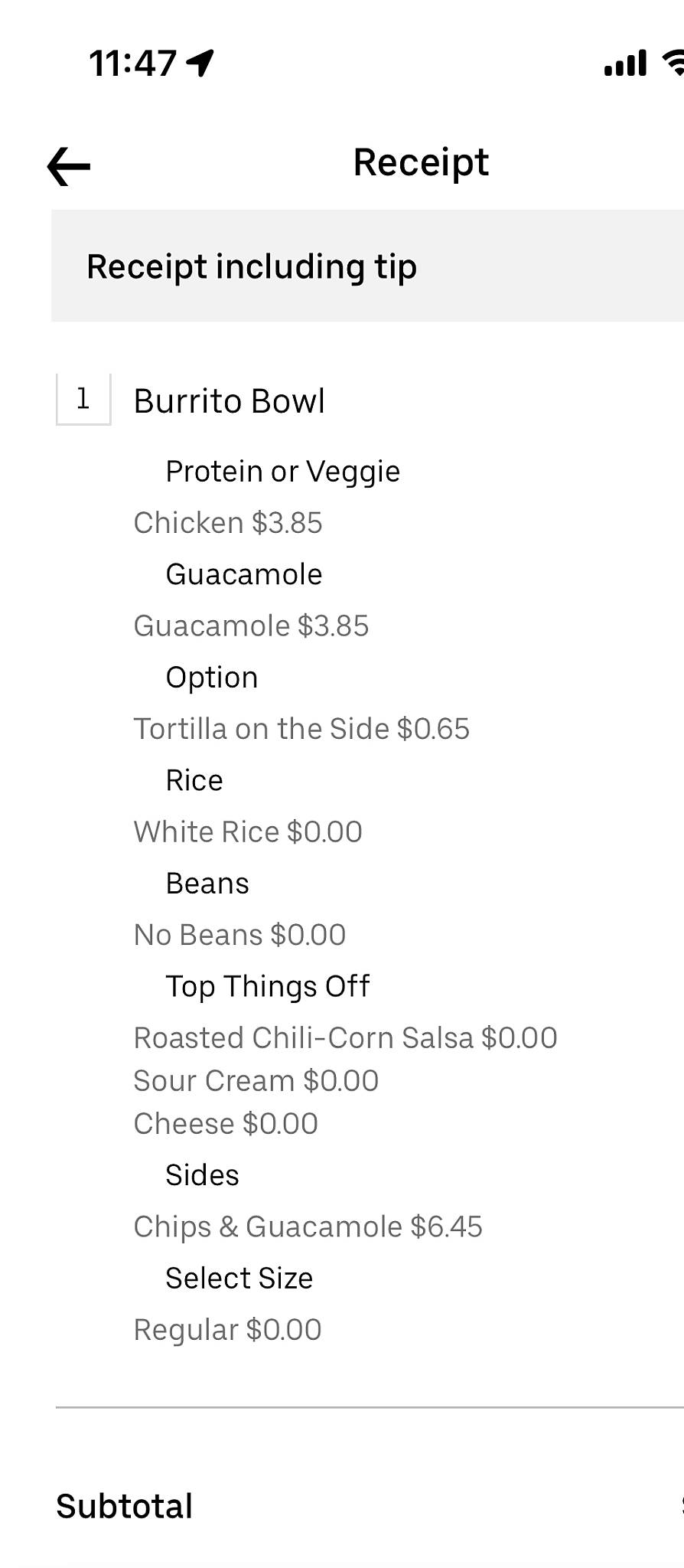 Chipotle Mexican Grill меню
