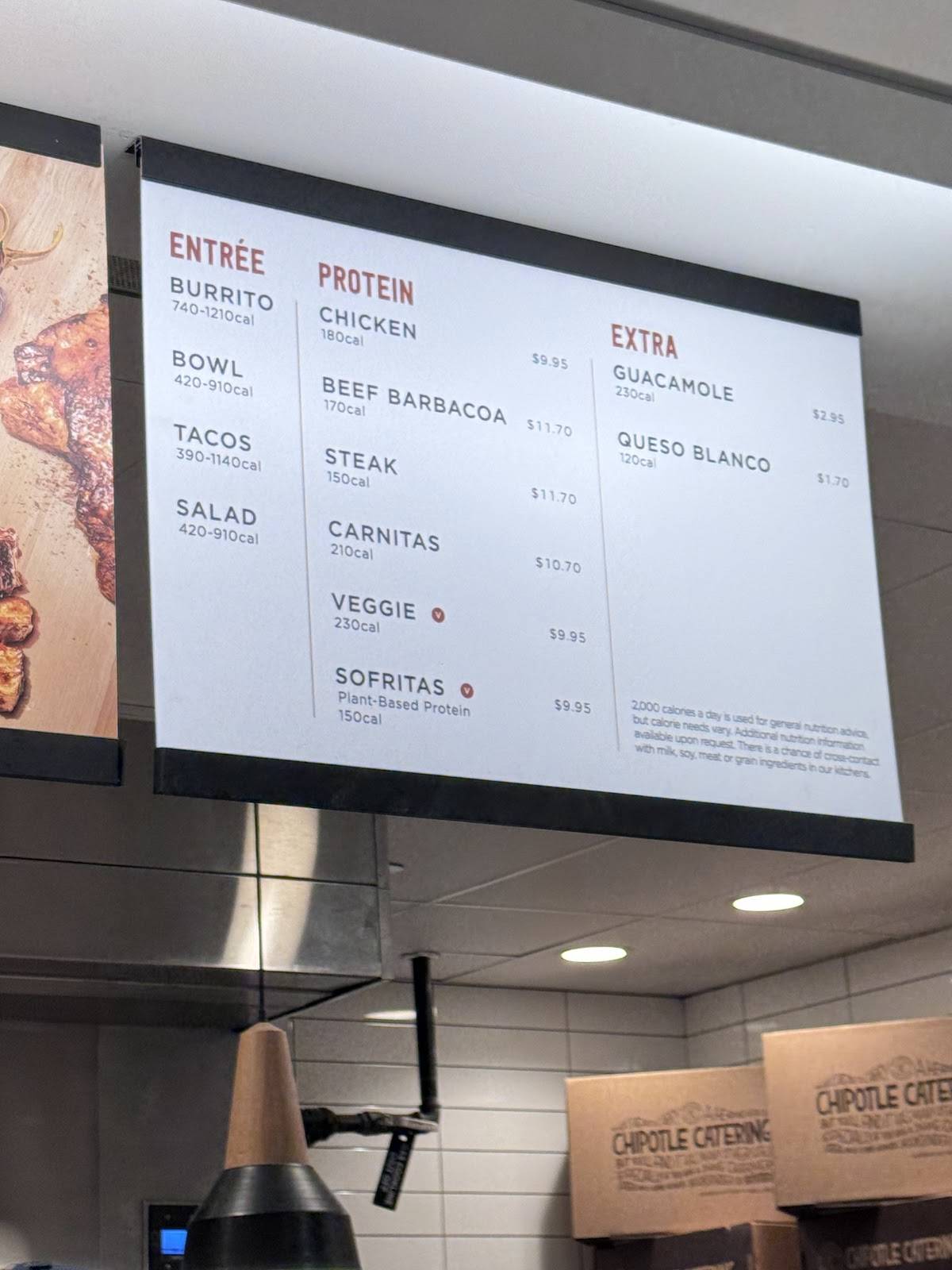 Chipotle Mexican Grill меню