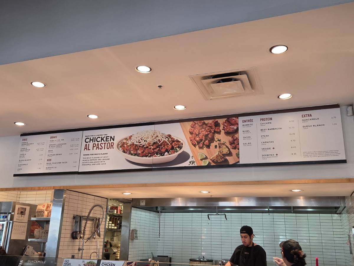 Chipotle Mexican Grill меню