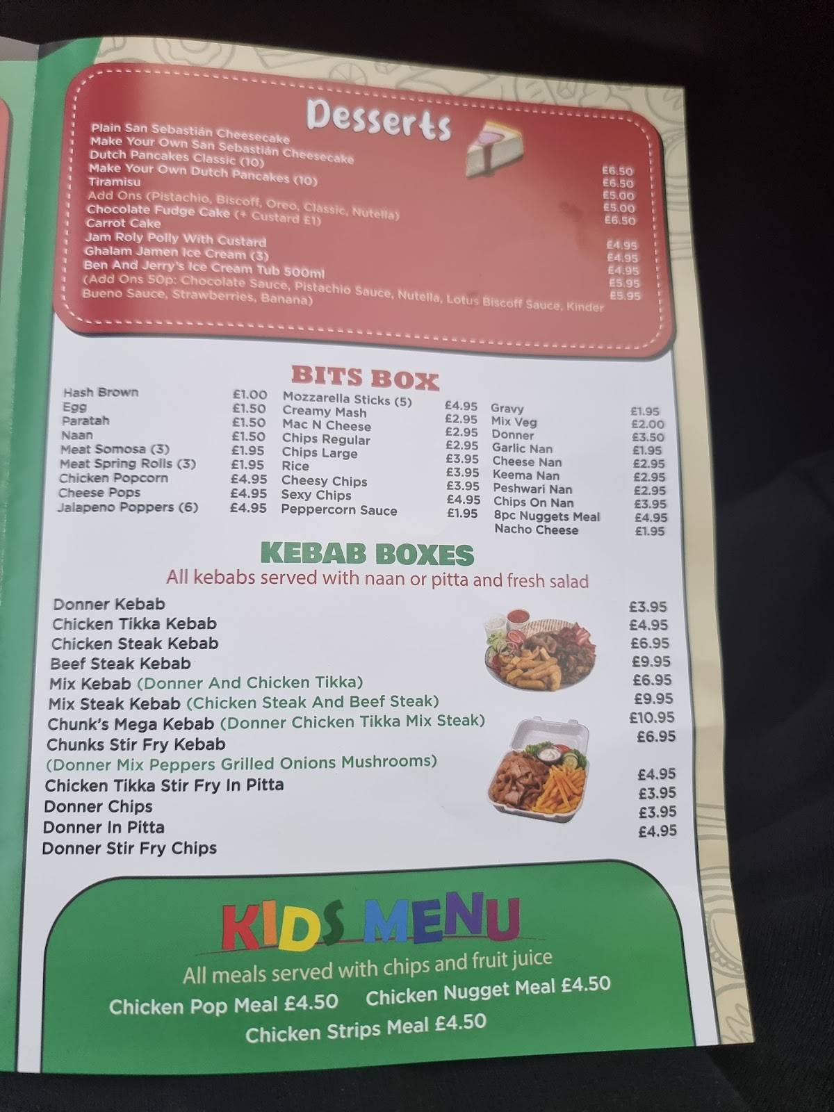 Chunk's Steak Box меню