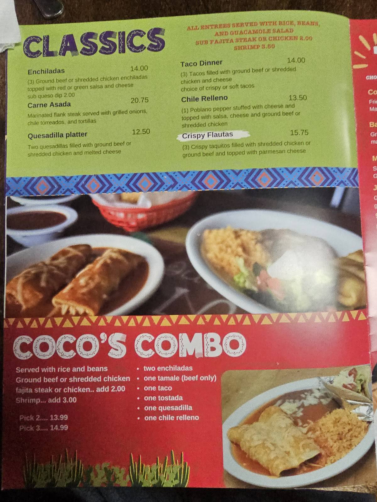 CoCo's Mexican Grill меню