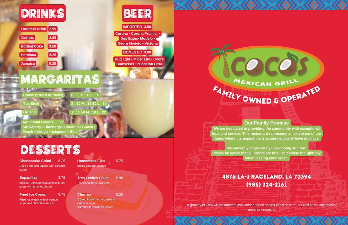 CoCo's Mexican Grill меню
