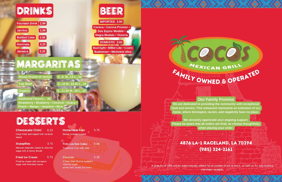CoCo's Mexican Grill меню