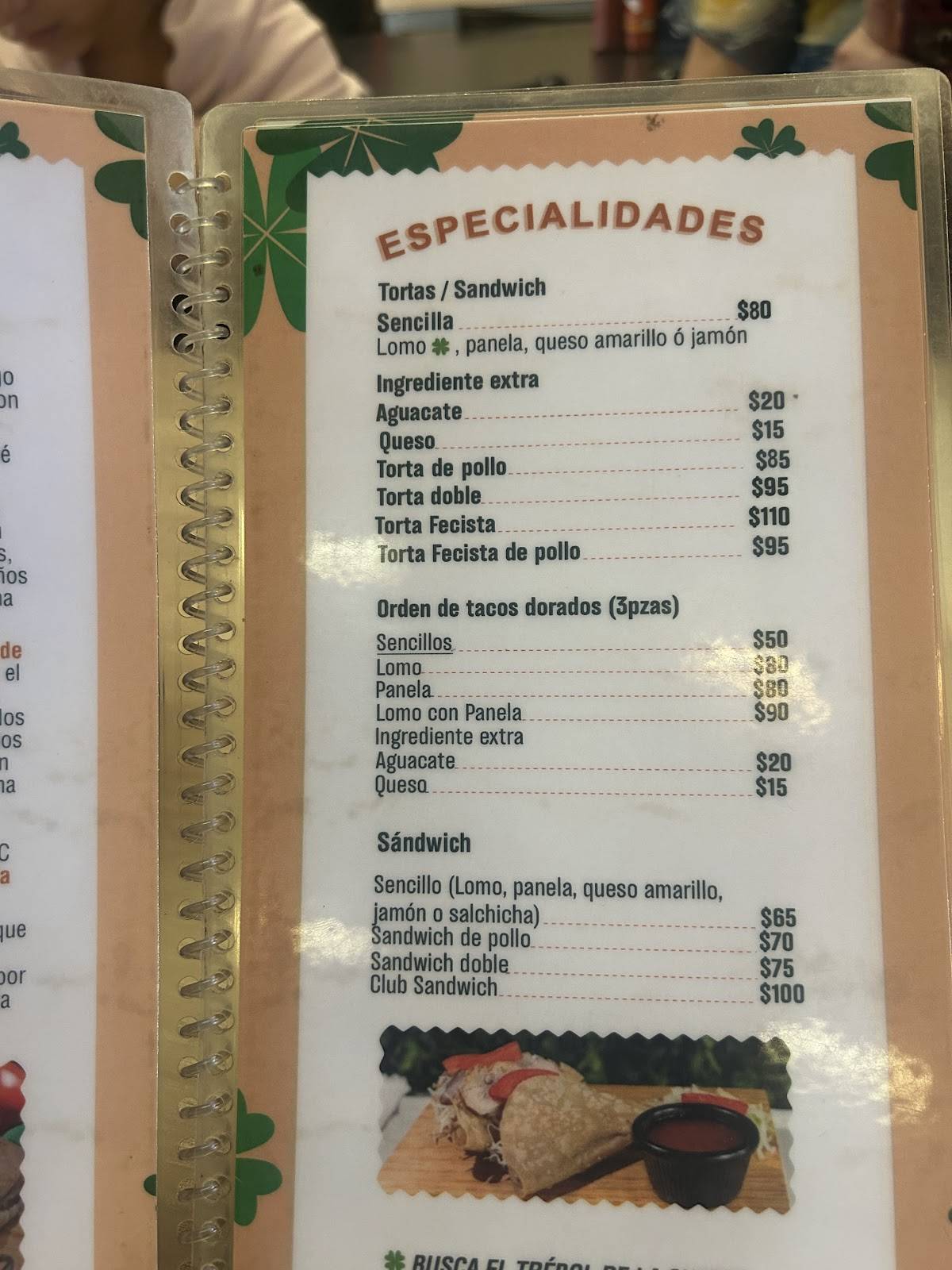 El Trébol меню