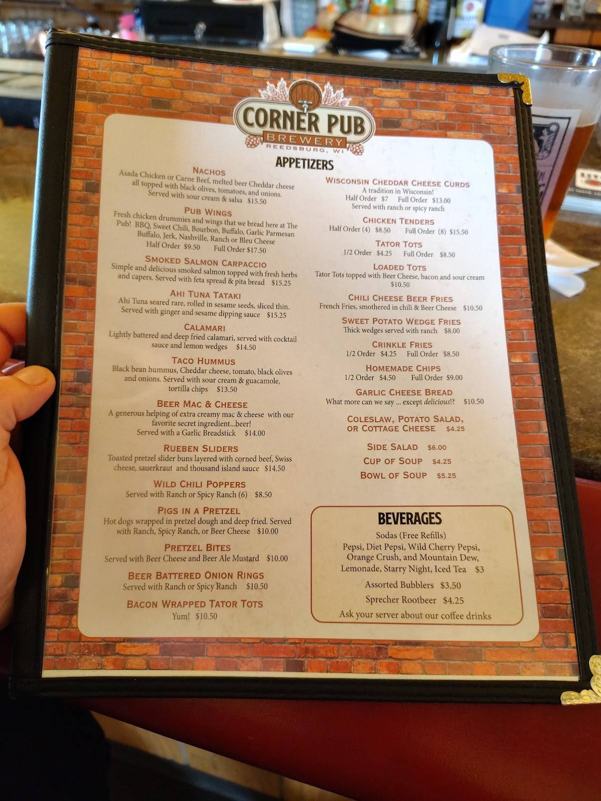 Corner Pub Brewery меню
