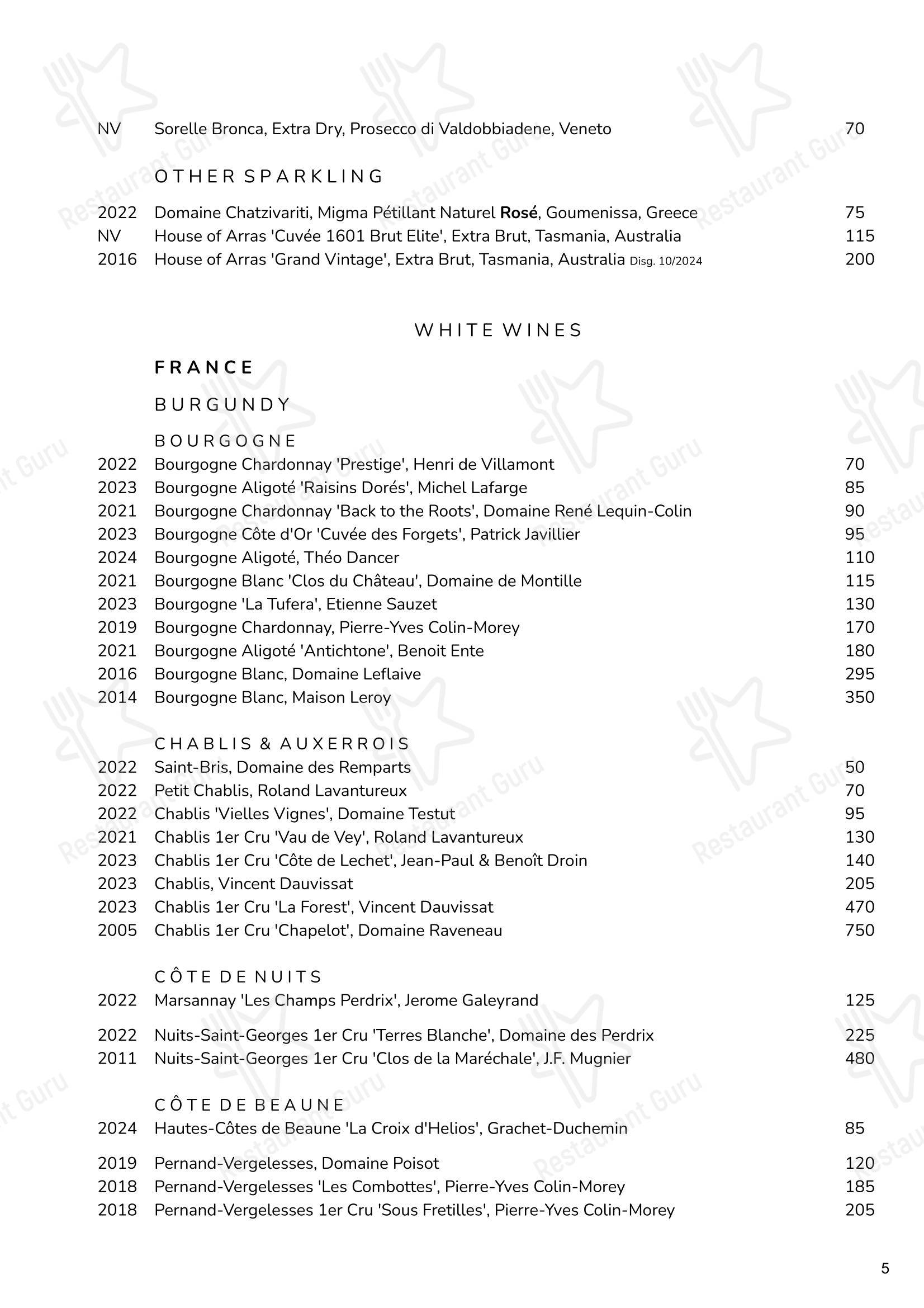 Меню ресторана Cornus - Restaurant Menu