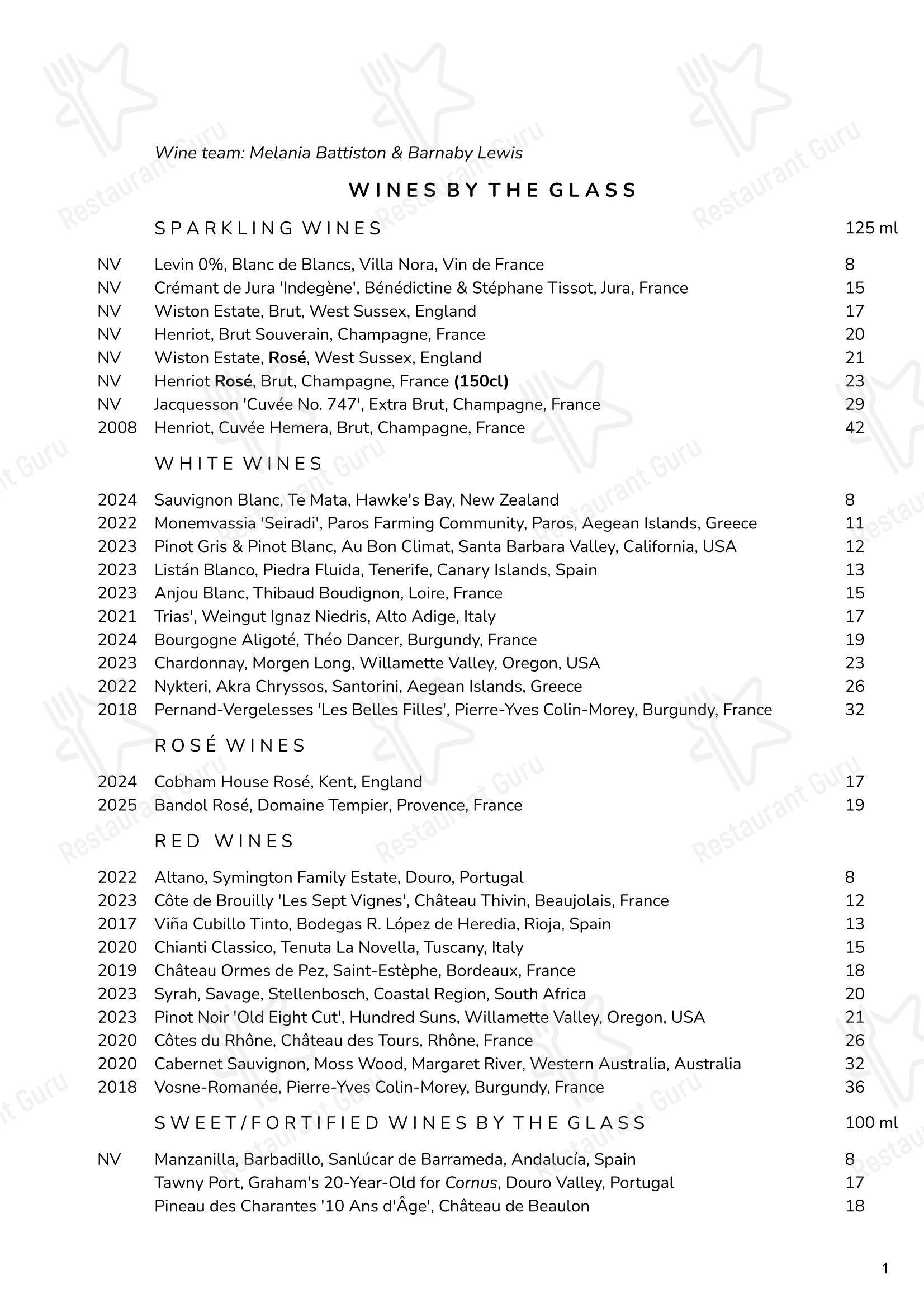 Меню ресторана Cornus - At Home Catering Menu