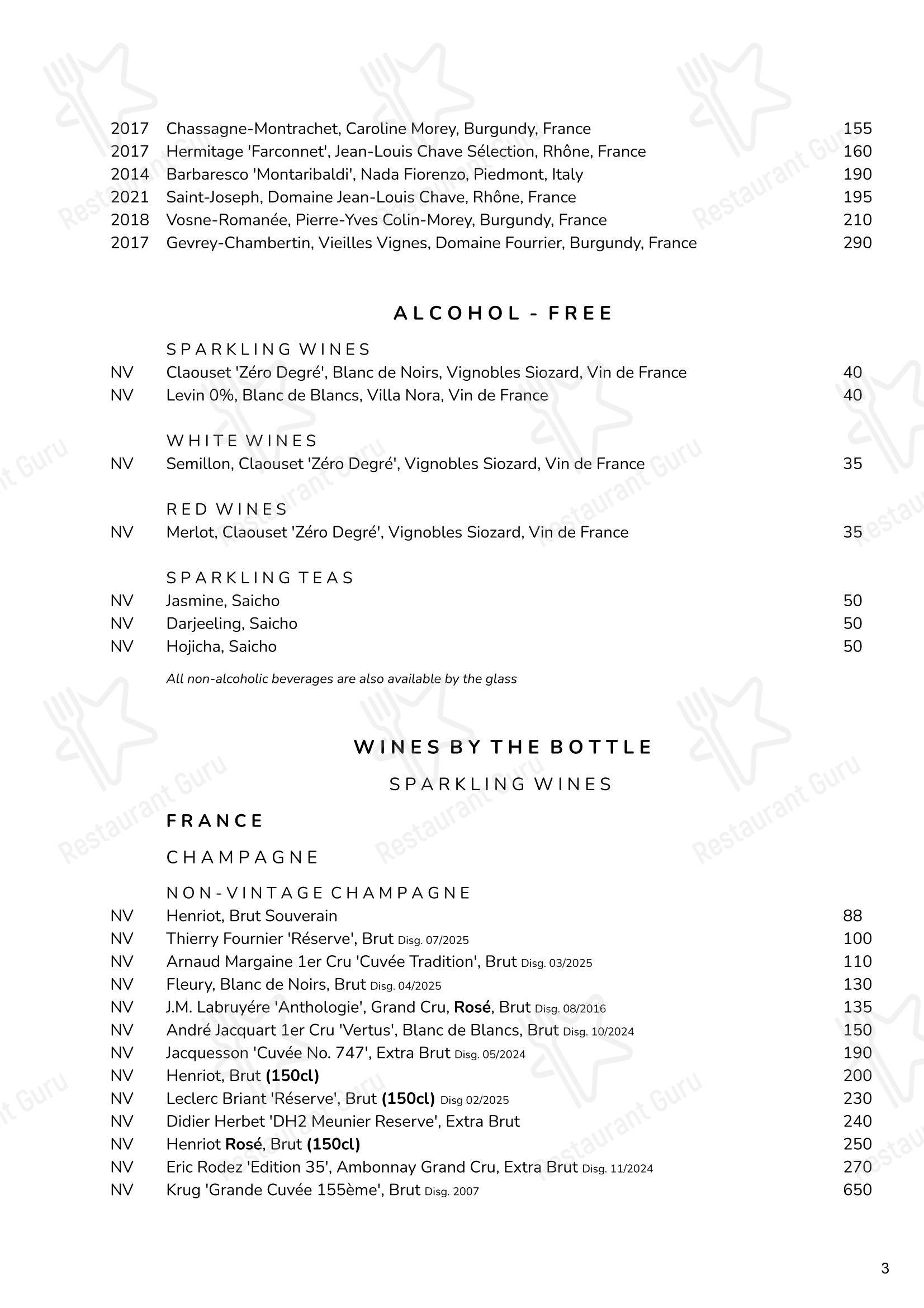 Cornus в Лондоне - Menu bistro