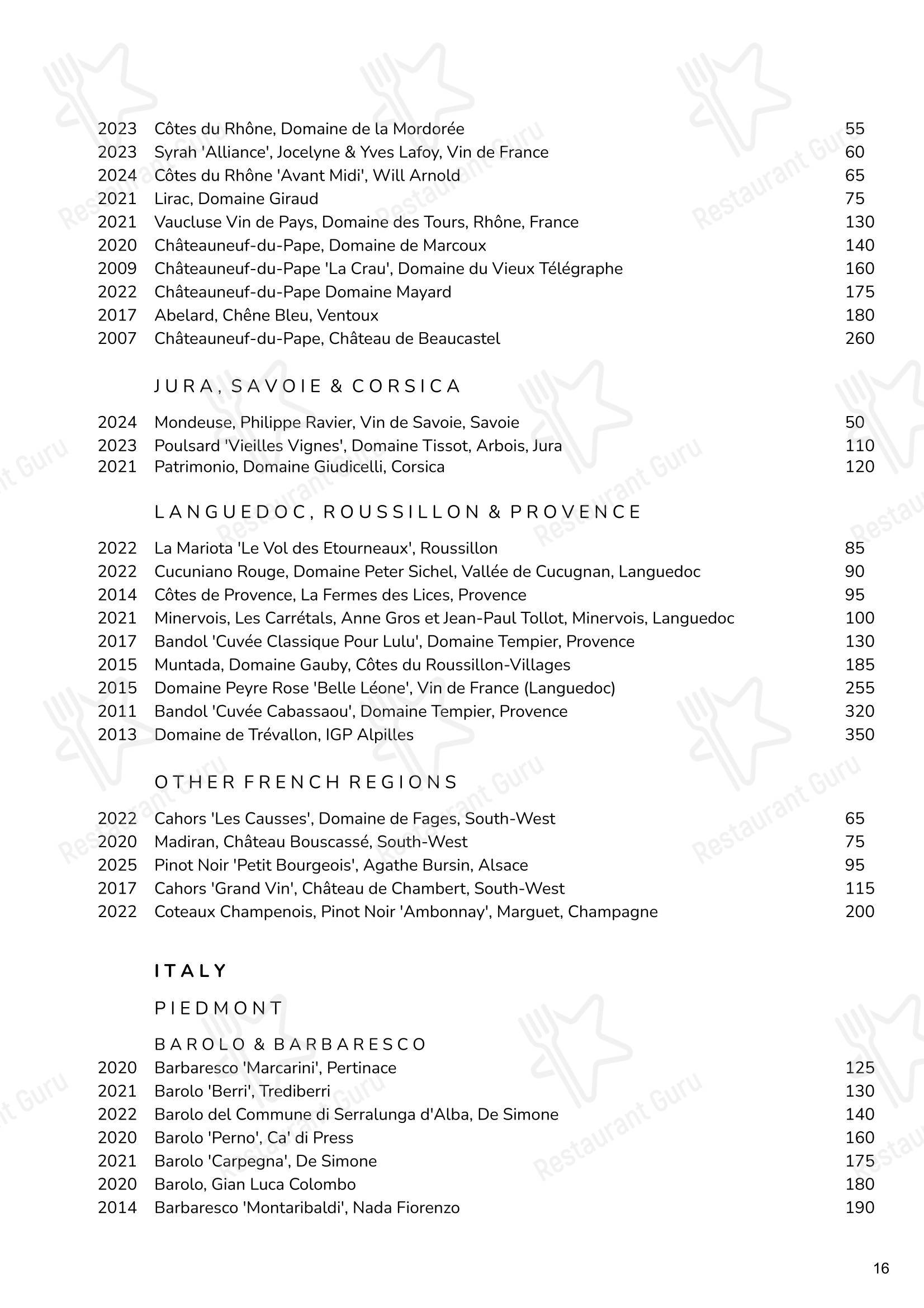 Меню ресторана Cornus - Restaurant Menu