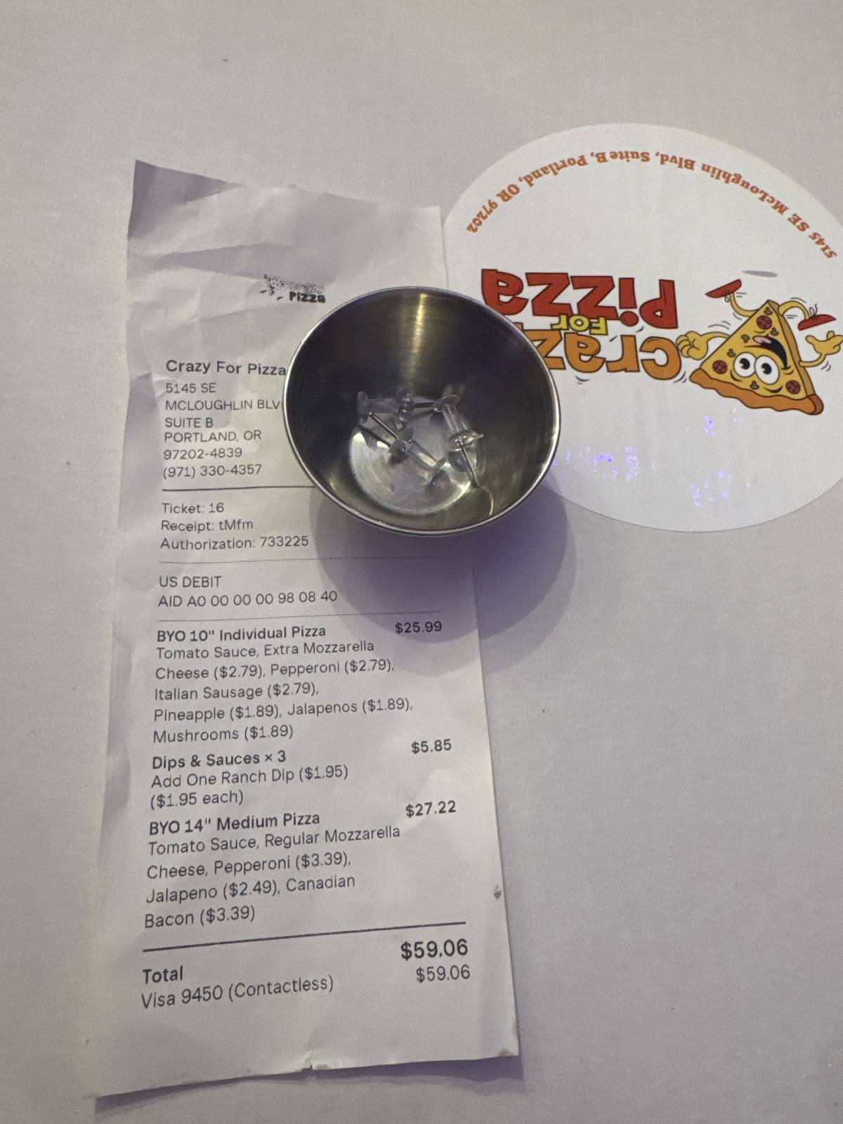 Crazy For Pizza меню