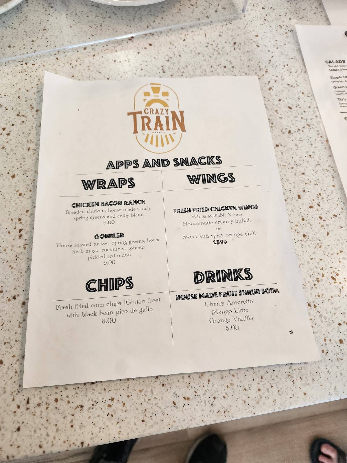 Crazy Train Eatery меню