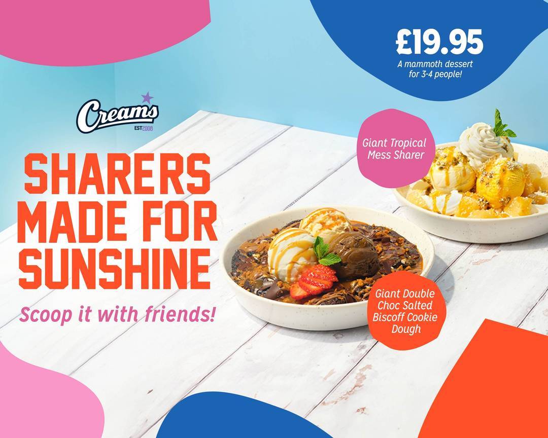 Creams Cafe Basildon меню