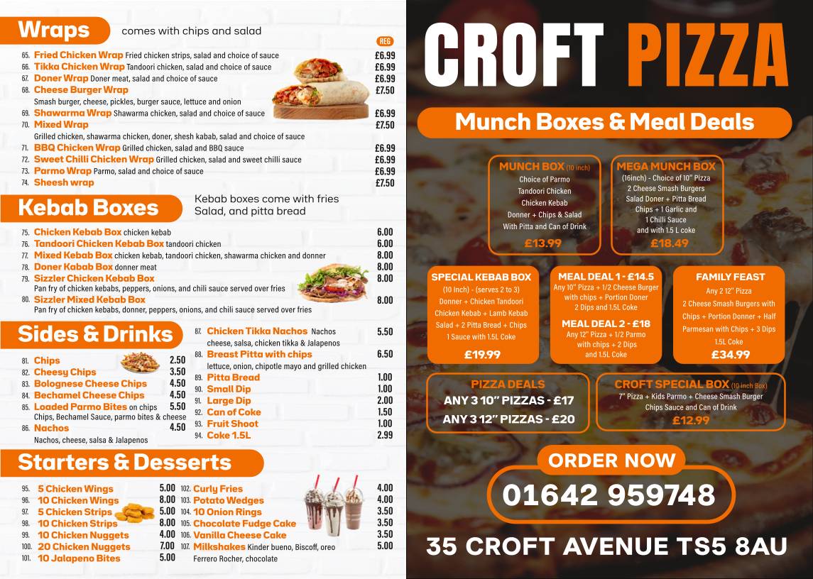 Croft Pizza меню