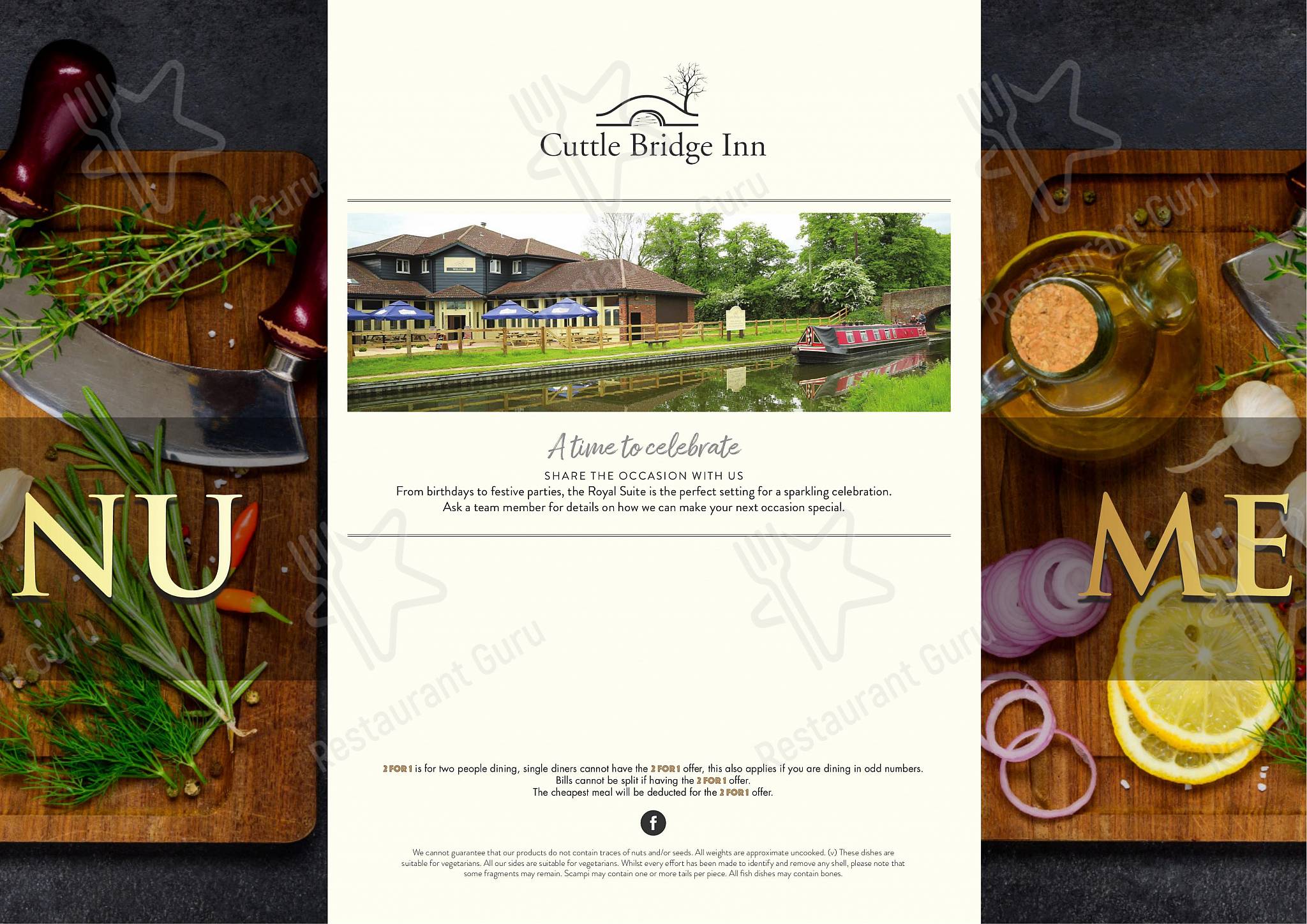 Lunch Menu ресторана Cuttle Bridge Inn