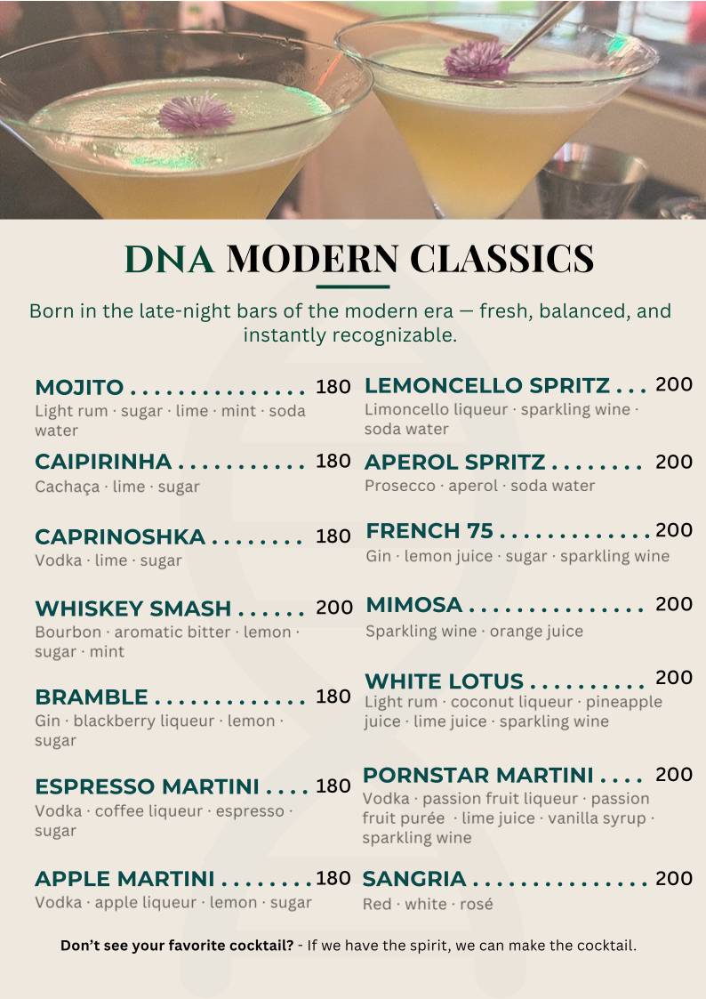 DNA Social меню