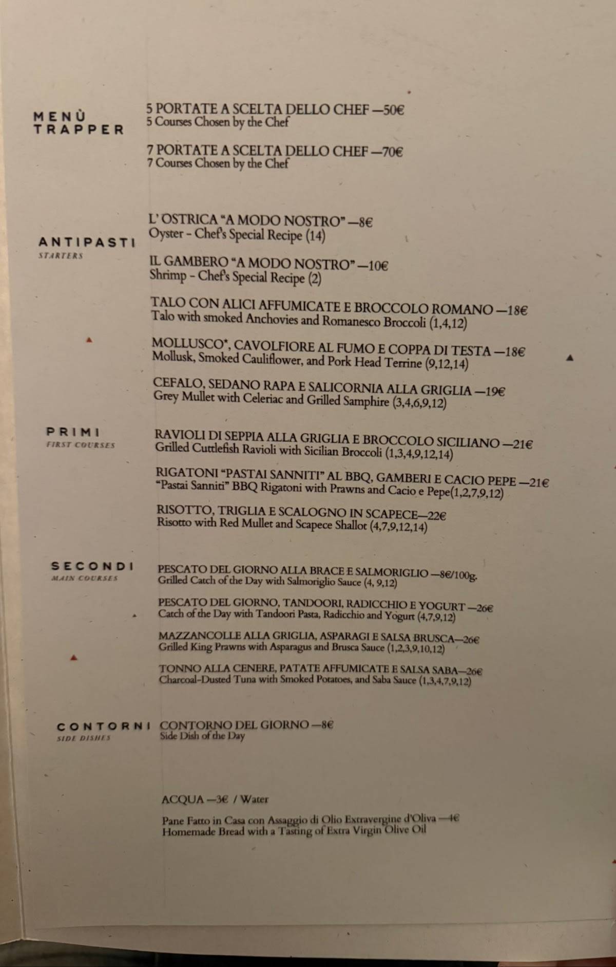 DOGMA Ristorante меню